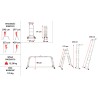 Aluminiumgelenkleiter 4x3 mit Arbeitsplattform HOME