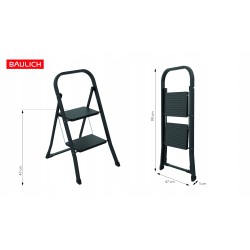 Klapptritt 2 Stufen Schwarz
