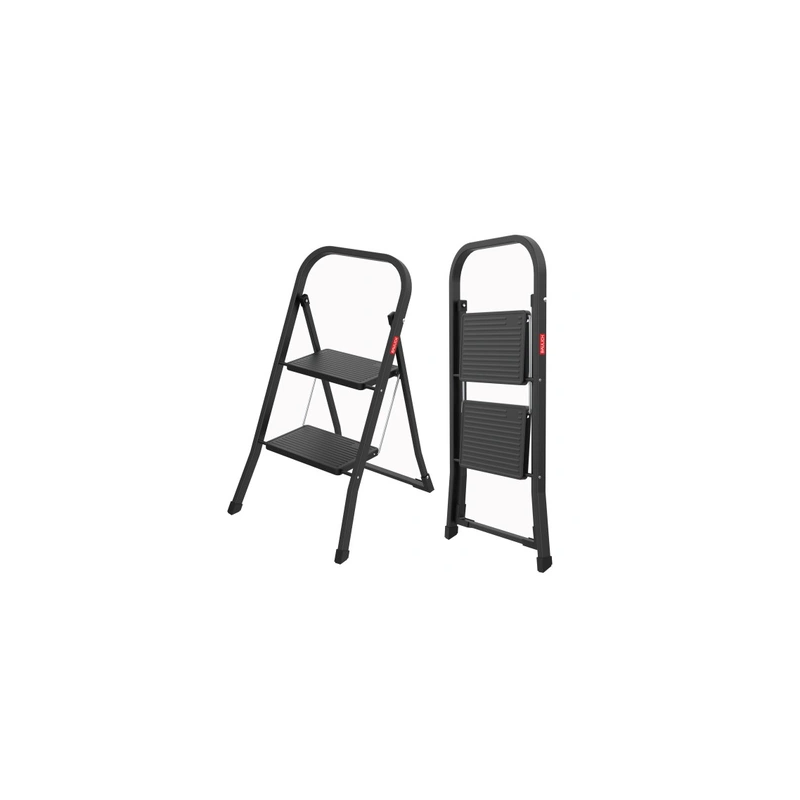 Klapptritt 2 Stufen Schwarz