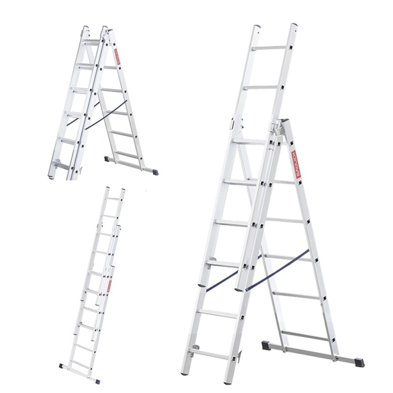 Aluminium-Mehrzweckleiter 3x6 150 Kg