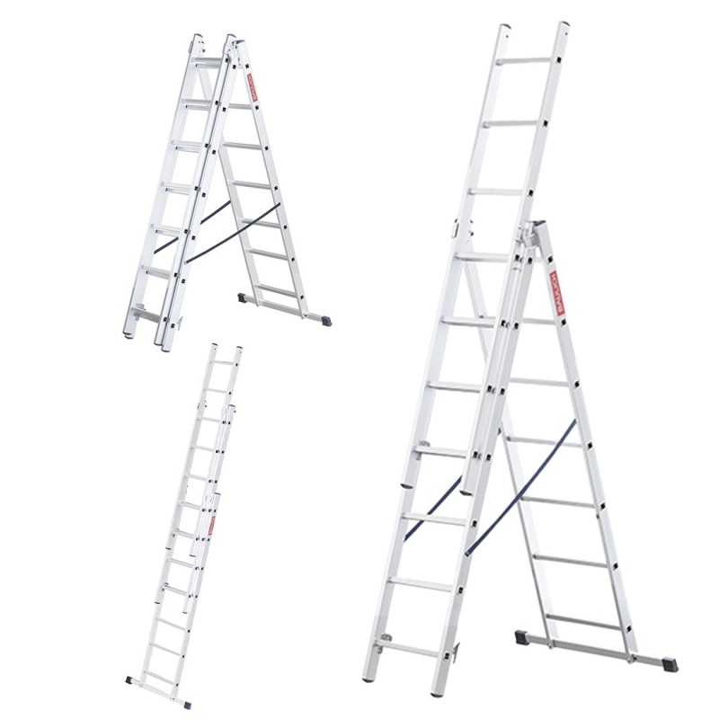 Mehrzweckleiter aus Aluminium 3x7 150kg