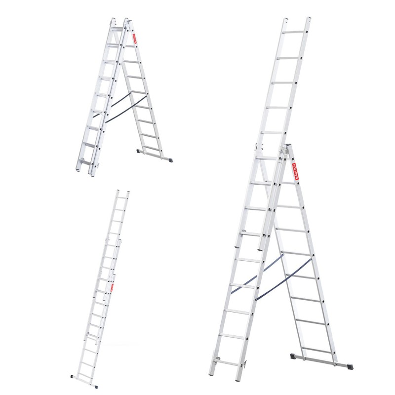 Aluminium-Mehrzweckleiter 3x9 150 Kg