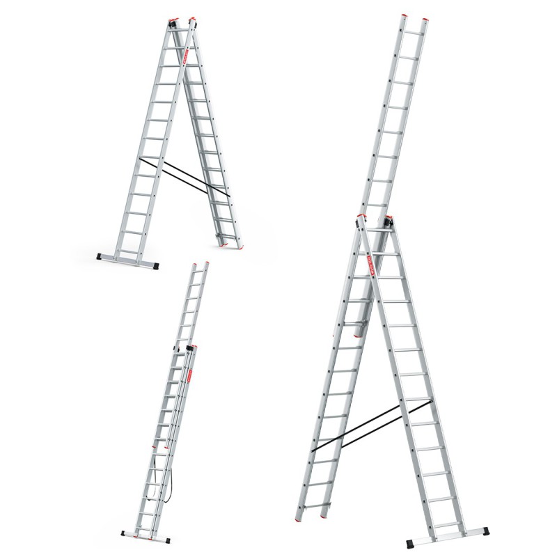 Mehrzweckleiter aus Aluminium 3x13 150 kg