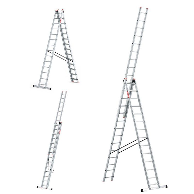 Mehrzweckleiter aus Aluminium 3x14 150 kg