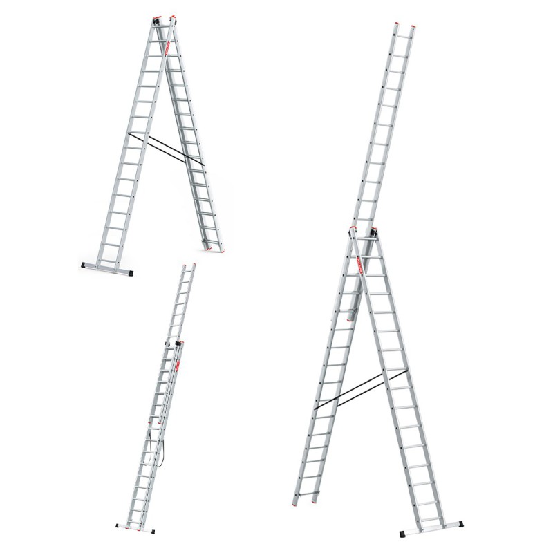 Mehrzweckleiter aus Aluminium 3x16 150 kg