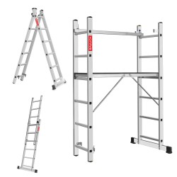 Aluminiumleitergerüst 2x6 mit Arbeitsplattform HOME