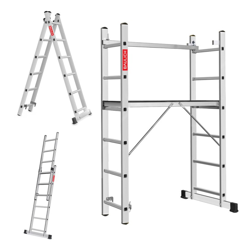 Aluminiumleitergerüst 2x6 mit Arbeitsplattform HOME