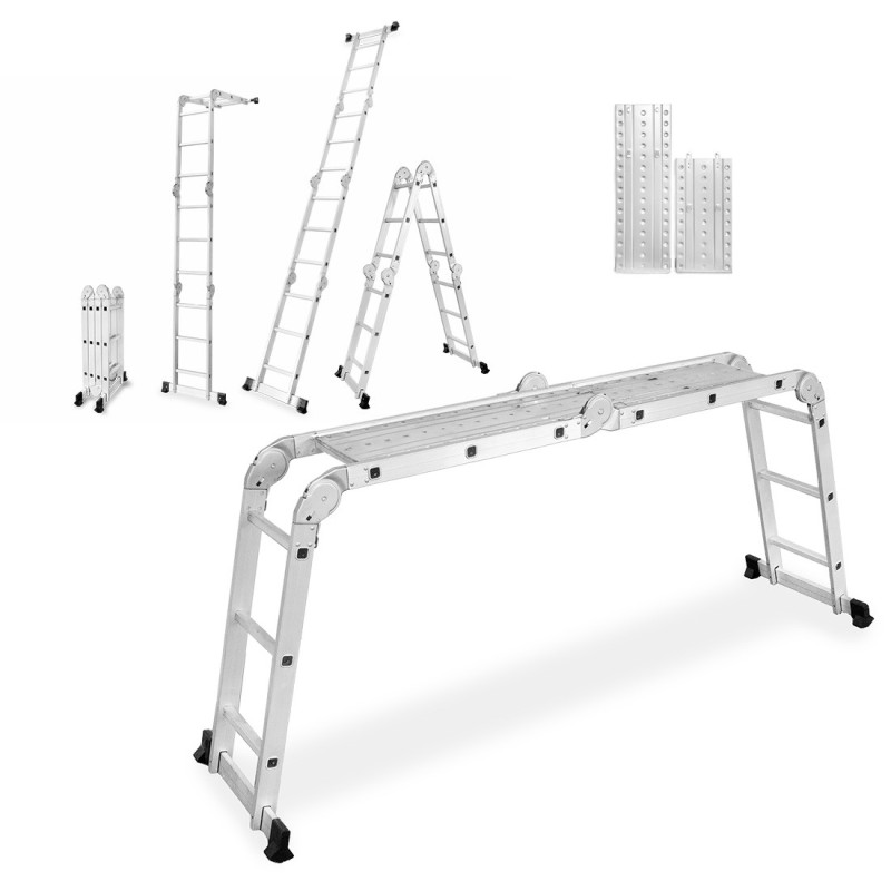 Aluminiumgelenkleiter 4x3 mit Arbeitsplattform HOME