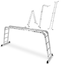 Multifunktions-Gelenkleiter, 4x4 Sprossen aus Aluminium, klappbar