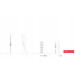 Aluminium-Anlegeleiter 7 Sprossen 150 Kg