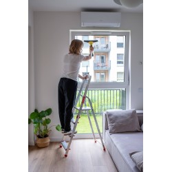 Haushaltsleiter aus Aluminium einseitig begehbar 4 Stufen 125 kg