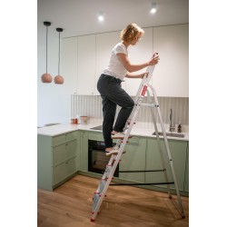 Haushaltsleiter aus Aluminium, einseitig, 7 Stufen 125 kg