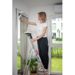 Haushaltsleiter aus Aluminium mit Ablage 5 Stufen