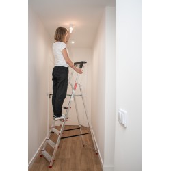 Haushaltsleiter aus Aluminium mit Ablage 6 Stufen