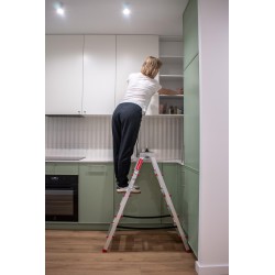 Haushaltsleiter aus Aluminium, beidseitig, 5 Stufen 125 kg