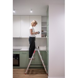 Haushaltsleiter aus Aluminium, beidseitig, 5 Stufen 125 kg