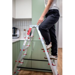 Haushaltsleiter aus Aluminium, beidseitig 6 Stufen 125 kg