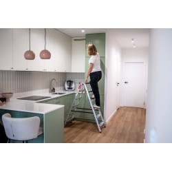 Haushaltsleiter aus Aluminium, beidseitig 6 Stufen 125 kg