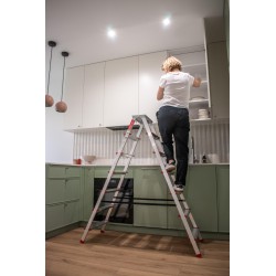 Haushaltsleiter aus Aluminium beidseitig 7 Stufen 125 kg