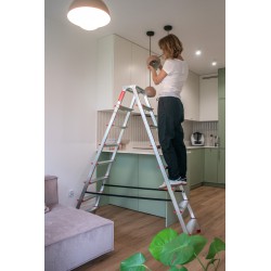 Haushaltsleiter aus Aluminium, beidseitig, 8 Stufen 125 kg