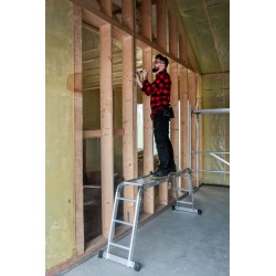 Aluminiumgelenkleiter 4x3 mit Arbeitsplattform HOME