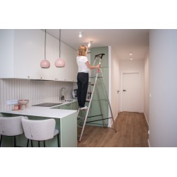 Alu-Haushaltsleiter 8 Stufen mit Ablage