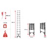 Teleskopleiter aus Stahl 13 Stufen 3,8m