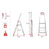 Haushaltsleiter aus Aluminium einseitig begehbar 3 Stufen 125 kg HOME