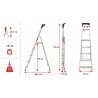 Haushaltsleiter aus Aluminium mit Ablage 5 Stufen