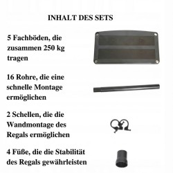 Kunststoffregal schwarz bis zu 250kg