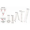 Multifunktions-Gelenkleiter, 4x4 Sprossen aus Aluminium, klappbar