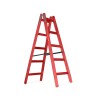 Holzleiter 5 Sprossen 150 kg Malerleiter rot