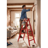 Holzleiter 5 Sprossen 150 kg Malerleiter rot