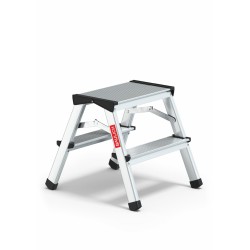 Aluminium-Haushaltsleiter beidseitig begehbar 2 Stufen bis 120 kg