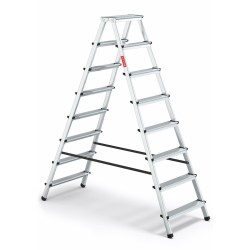 Aluminium-Haushaltsleiter beidseitig begehbar 8 Stufen bis 120 kg