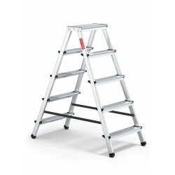 Aluminium-Haushaltsleiter beidseitig begehbar 5 Stufen bis 120 kg