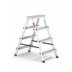 Aluminium-Haushaltsleiter beidseitig begehbar 4 Stufen bis 120 kg