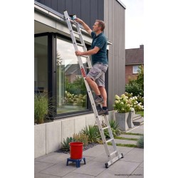 Aluminium-Anlegeleiter 12 Sprossen 150 Kg