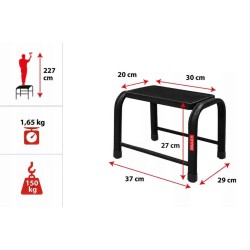 Stahlhocker bis 150 kg – Tritthocker mit 1 Stufe HOME in Schwarz