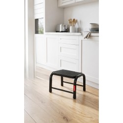 Stahlhocker bis 150 kg – Tritthocker mit 1 Stufe HOME in Schwarz