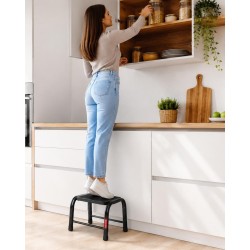 Stahlhocker bis 150 kg – Tritthocker mit 1 Stufe HOME in Schwarz