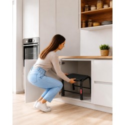 Stahlhocker bis 150 kg – Tritthocker mit 1 Stufe HOME in Schwarz