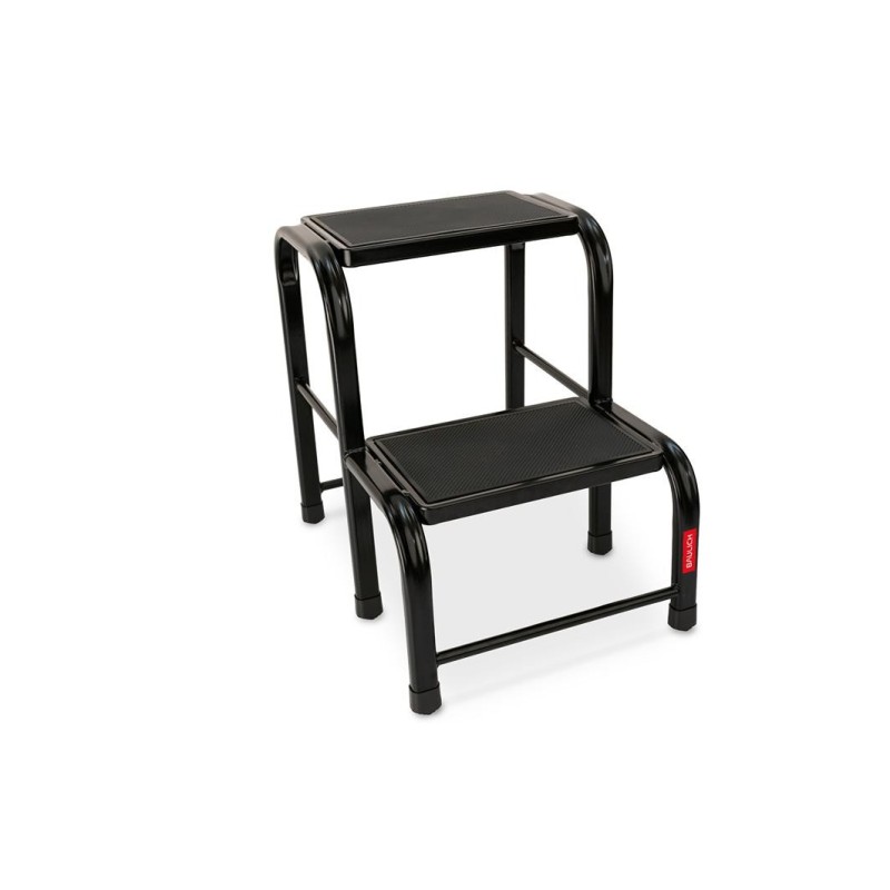 Stahlhocker bis 150 kg – Tritthocker mit 2 Stufen HOME in Schwarz