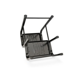 Stahlhocker bis 150 kg – Tritthocker mit 2 Stufen HOME in Schwarz