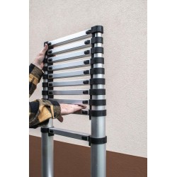Aluminium-Teleskopleiter 13 Stufen mit Haken HOME
