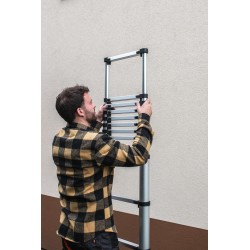 Aluminium-Teleskopleiter 13 Stufen mit Haken HOME