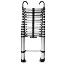 Aluminium-Teleskopleiter 13 Stufen mit Haken HOME