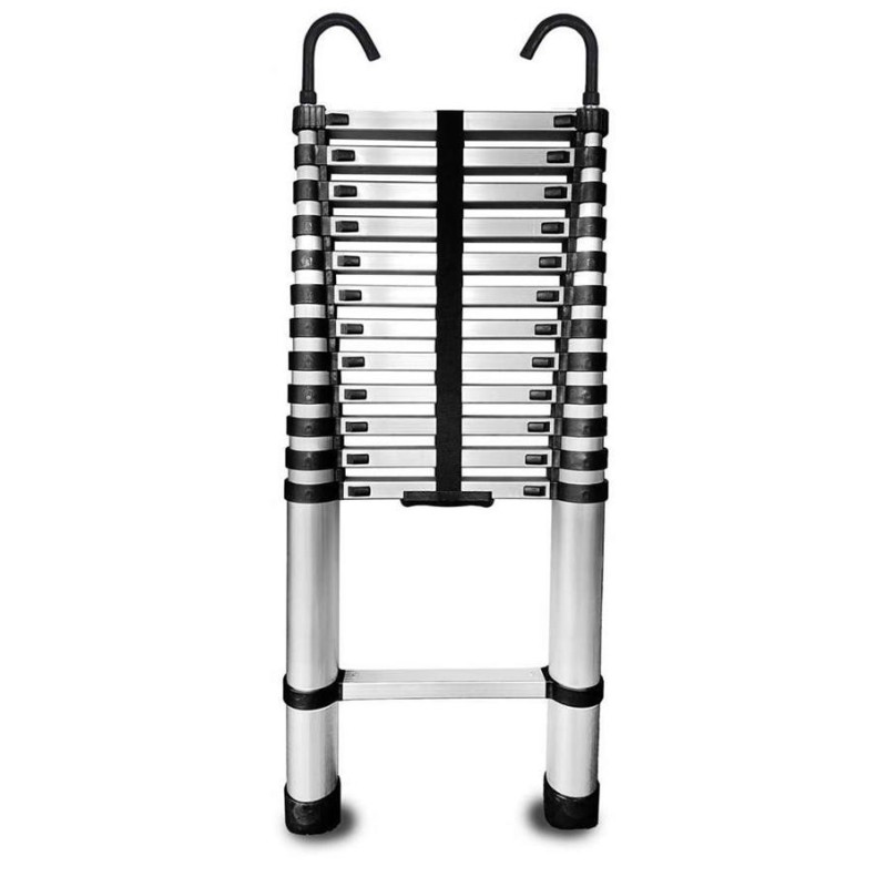Aluminium-Teleskopleiter 11 Stufen mit Haken HOME