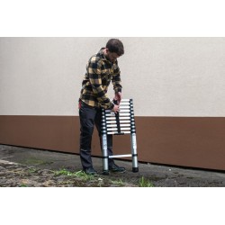 Aluminium-Teleskopleiter 9 Stufen mit Haken HOME