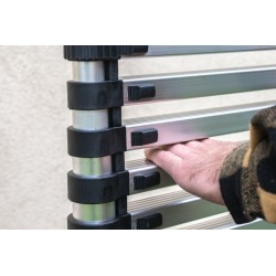 Aluminium-Teleskopleiter 9 Stufen mit Haken HOME